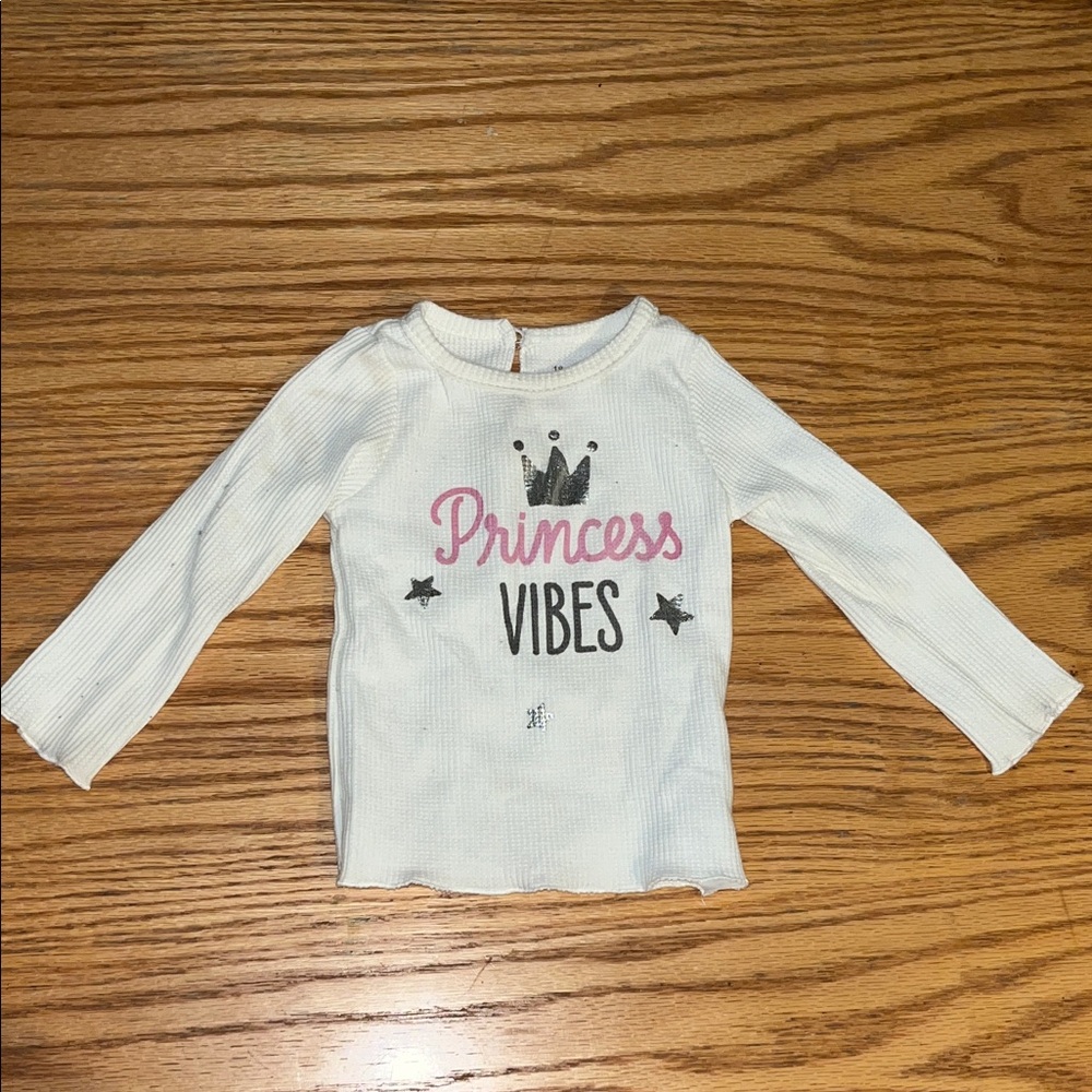 Princess Vibes Long Sleeve Kids Shirt - White
